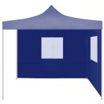 Vidaxl tente de r�ception pliable avec 2 parois 2x2 m acier bleu