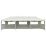 Vidaxl tente de rception pliable avec 5 parois 3x9 m blanc cass