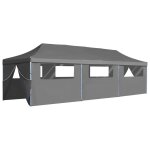 Vidaxl tente de rception pliable avec 8 parois 3 x 9 m anthracite