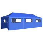 Vidaxl tente de r�ception pliable avec 8 parois 3x9 m bleu