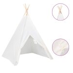 Vidaxl tente tipi d'enfants avec sac peau de pche blanc 120x120x150cm