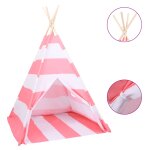Vidaxl tente tipi d'enfants et sac peau de pche rayures 120x120x150cm