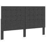 Vidaxl tte de lit touffete gris fonc tissu 180x200 cm