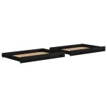 Vidaxl tiroirs de lit 2 pcs noir bois de pin massif