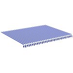 Vidaxl tissu de remplacement pour auvent bleu et blanc 4, 5x3, 5 m