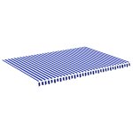 Vidaxl tissu de remplacement pour auvent bleu et blanc 5x3, 5 m