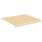 Vidaxl tissu de remplacement pour auvent jaune et blanc 4x3, 5 m