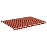 Vidaxl tissu de remplacement pour auvent orange et marron 5x3, 5 m