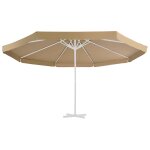 Vidaxl tissu de remplacement pour parasol d'ext�rieur taupe 500 cm