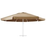 Vidaxl tissu de remplacement pour parasol d'ext�rieur taupe 600 cm