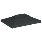 Vidaxl toile de belvdre 2 niveaux 310 g / m 4 x 3 m anthracite