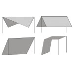 Vidaxl toile d'ombrage avec poteaux hdpe carr 4 x 4 m blanc