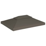 Vidaxl toile suprieure de belvdre 2 niveaux 310 g / m 4x3 m taupe
