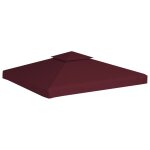 Vidaxl toile suprieure double de belvdre 310 g / m 3x3 m bordeaux
