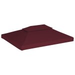Vidaxl toile suprieure double de belvdre 310 g / m 4x3 m bordeaux