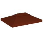 Vidaxl toile suprieure double de belvdre 310 g / m 4x3 m terre cuite