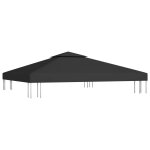 Vidaxl toile de toit de belvdre 2 niveaux 310 g / m 3x3 m noir