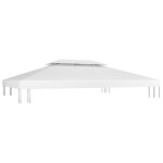 Vidaxl toile de toit de belvdre 2 niveaux 310 g / m 4x3 m blanc
