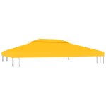 Vidaxl toile de toit de belvdre 2 niveaux 310 g / m 4x3 m jaune