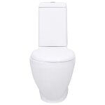 Vidaxl toilette en céramique ronde Écoulement d'eau au fond blanc Vidaxl toilette en céramique ronde Écoulement d'eau au fond blanc