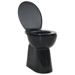 Vidaxl toilette haute sans bord fermeture douce 7 cm cramique noir