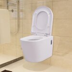 Vidaxl toilette murale avec rservoir cach cramique blanc