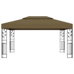 Vidaxl tonnelle avec double toit 3x4 m taupe 180 g / m