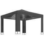 Vidaxl tonnelle avec double toit et lumires led 3x3 m anthracite