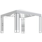 Vidaxl tonnelle avec double toit et lumires led 3x3 m blanc