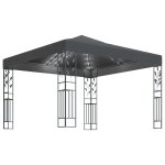 Vidaxl tonnelle avec guirlande lumineuse  led 3x3 m anthracite