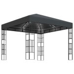 Vidaxl tonnelle avec guirlande lumineuse  led 3x3 m anthracite