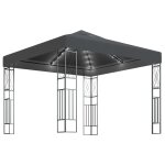 Vidaxl tonnelle avec guirlande lumineuse  led 3x3 m anthracite tissu