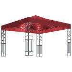 Vidaxl tonnelle avec guirlande lumineuse  led 3x3 m bordeaux