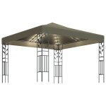 Vidaxl tonnelle avec guirlande lumineuse  led 3x3 m taupe