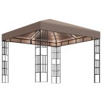 Vidaxl tonnelle avec guirlande lumineuse  led 3x3 m taupe