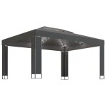 Vidaxl tonnelle avec guirlande lumineuse  led 3x4 m anthracite