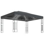 Vidaxl tonnelle avec guirlande lumineuse  led 3x4 m anthracite tissu