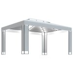 Vidaxl tonnelle avec guirlande lumineuse  led 3x4 m blanc