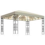 Vidaxl tonnelle avec guirlande lumineuse  led 3x4 m crme