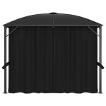 Vidaxl tonnelle avec rideaux 300x300x265 cm anthracite