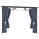Vidaxl tonnelle avec rideaux 3x3 m anthracite acier