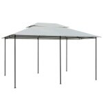 Vidaxl tonnelle avec rideaux 4 x 3 m blanc