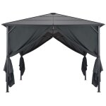 Vidaxl tonnelle avec rideau aluminium 3x3 m noir Vidaxl tonnelle avec rideau aluminium 3x3 m noir