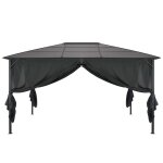 Vidaxl tonnelle avec rideau aluminium 4x3x2, 6 m noir