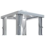 Vidaxl tonnelle et rideau et guirlande lumineuse led 3x3 m blanc crme