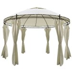 Vidaxl tonnelle ronde avec rideaux 3, 5 x 2, 7 m