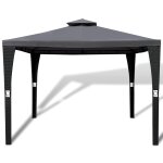 Vidaxl tonnelle avec toit 3x3 m gris fonc