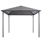 Vidaxl tonnelle avec toit aluminium 3x3 m noir