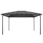 Vidaxl tonnelle avec toit aluminium 4x3x2, 6 m noir