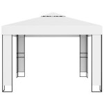 Vidaxl tonnelle avec toit double 3x3 m blanc